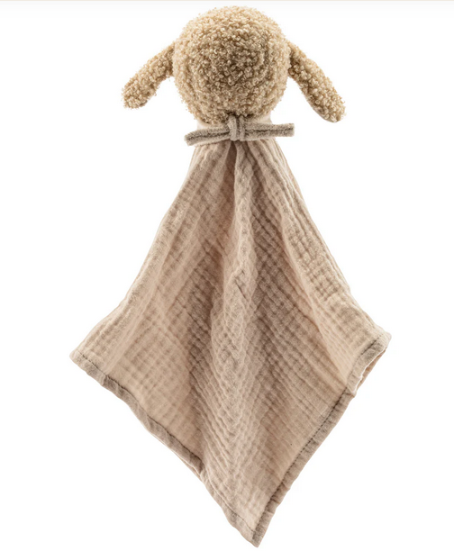 Schmusetuch mit Name Schaf Flocke in beige, 34cm, Sterntaler