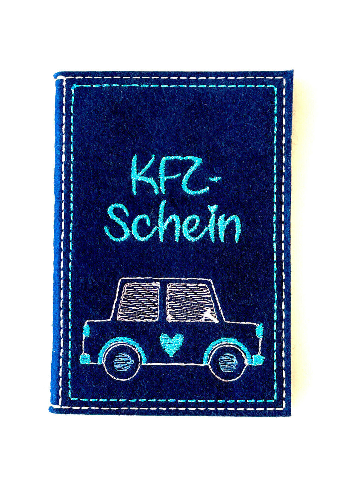 KFZ-Hülle aus Filz, individuell bestickt, Geschenk zum Auto/Führerschein