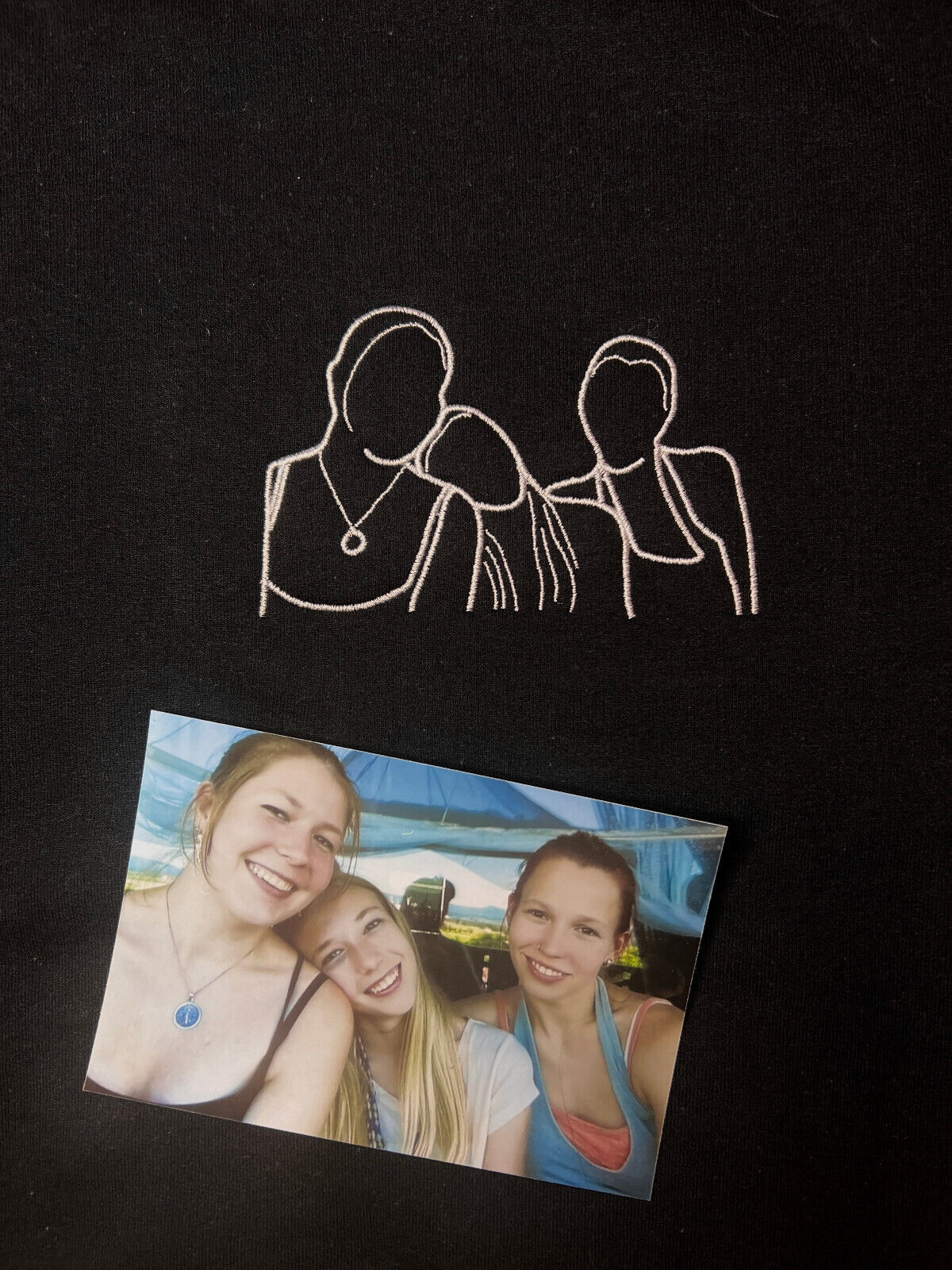 Pullover mit persönlichem Bild bestickt, Silhouette von Ihrem Bild