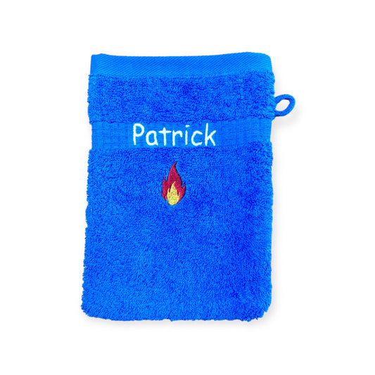 Feuerwehr Handtuch Set mit Name Handtücher Waschlappen 50x100 cm Geschenk Kinder