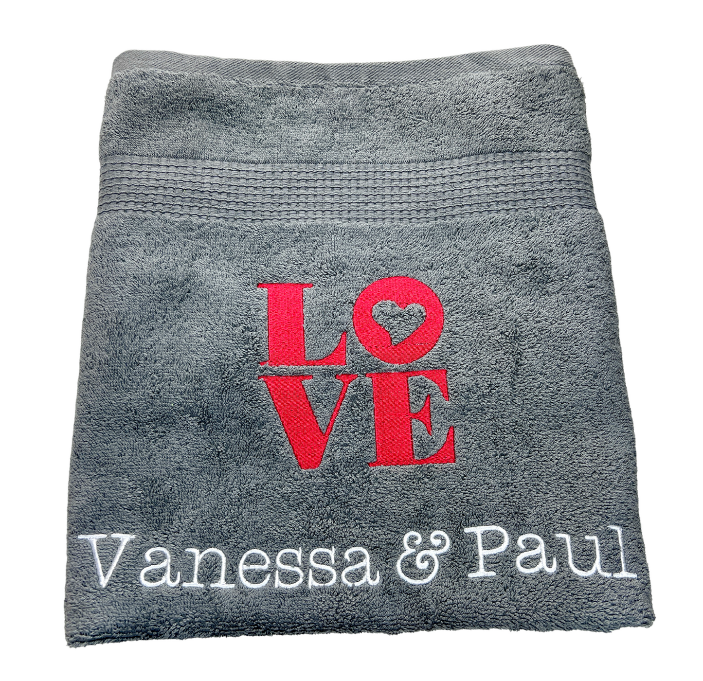 Handtuch mit Namen und LOVE, Sauna, Wellness, Duschtuch