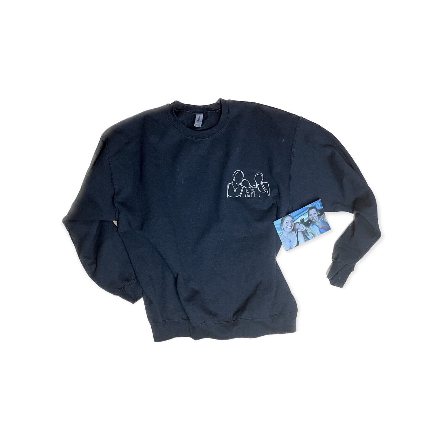 Pullover mit persönlichem Bild bestickt, Silhouette von Ihrem Bild