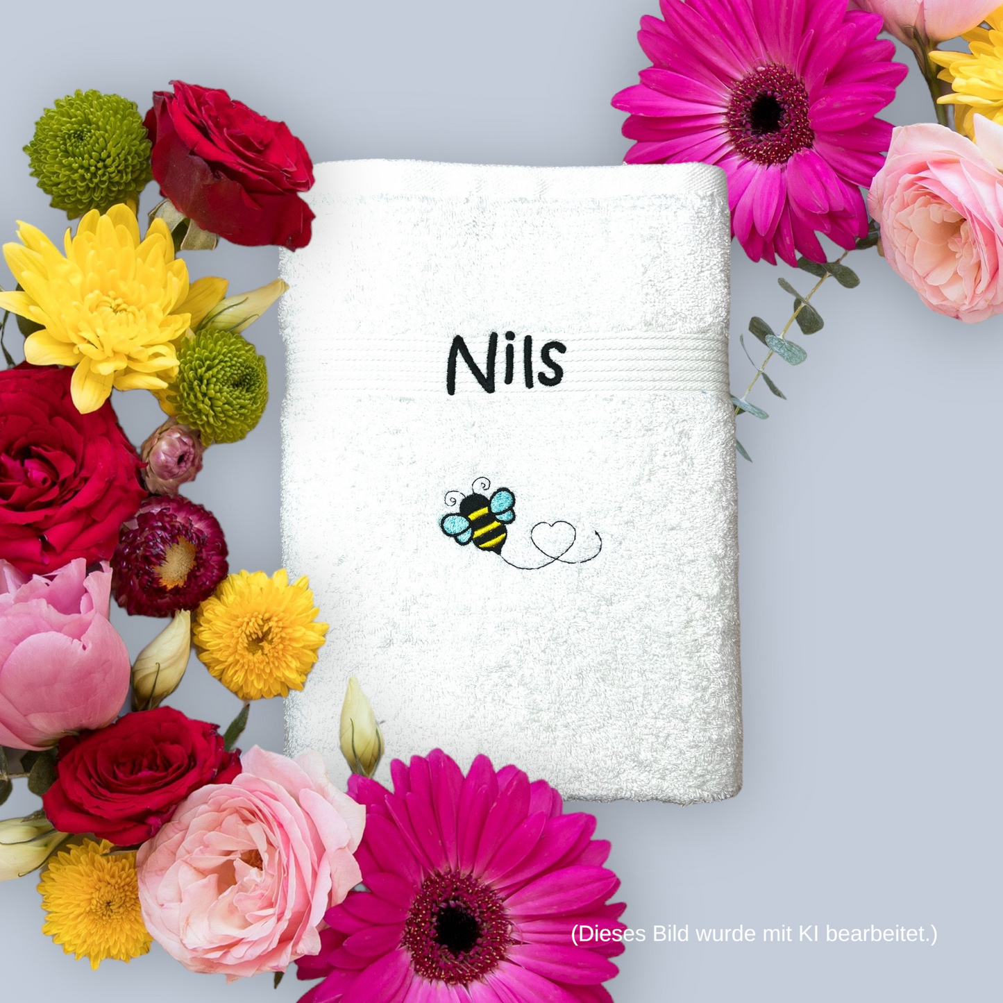 Bienen Handtuch mit Name Geschenk Kinder