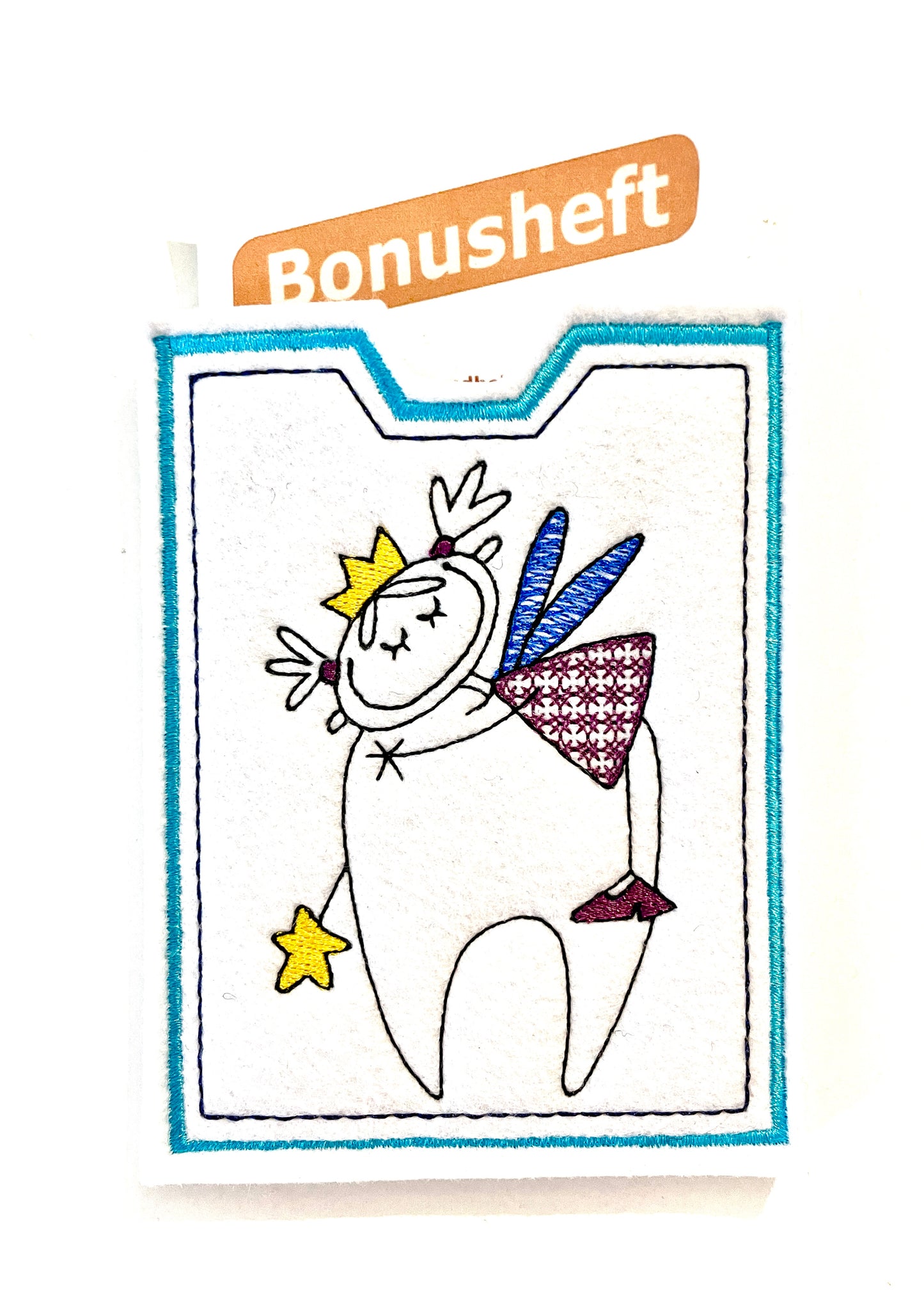 Zahn Bonus Heft Filzhülle mit Name personalisiert Zahnbonushefthülle Geschenk Mädchen oder Junge