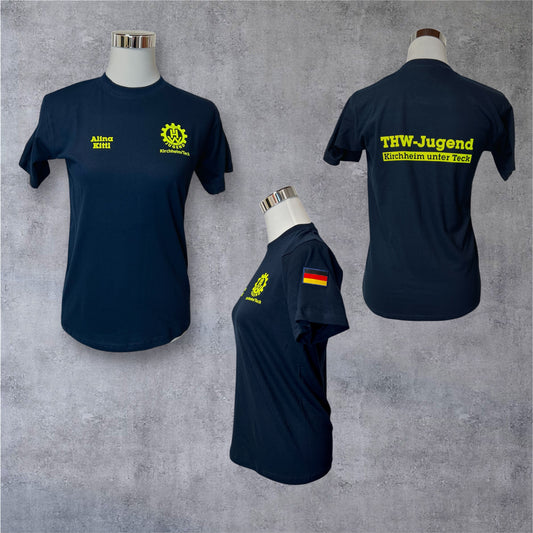 THW-Jugend T-Shirt neongelb bedruckt