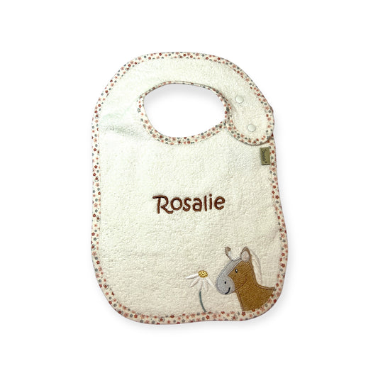 Lätzchen mit Name, mit Druckknopf Motiv Pferd Sunny, Sterntaler