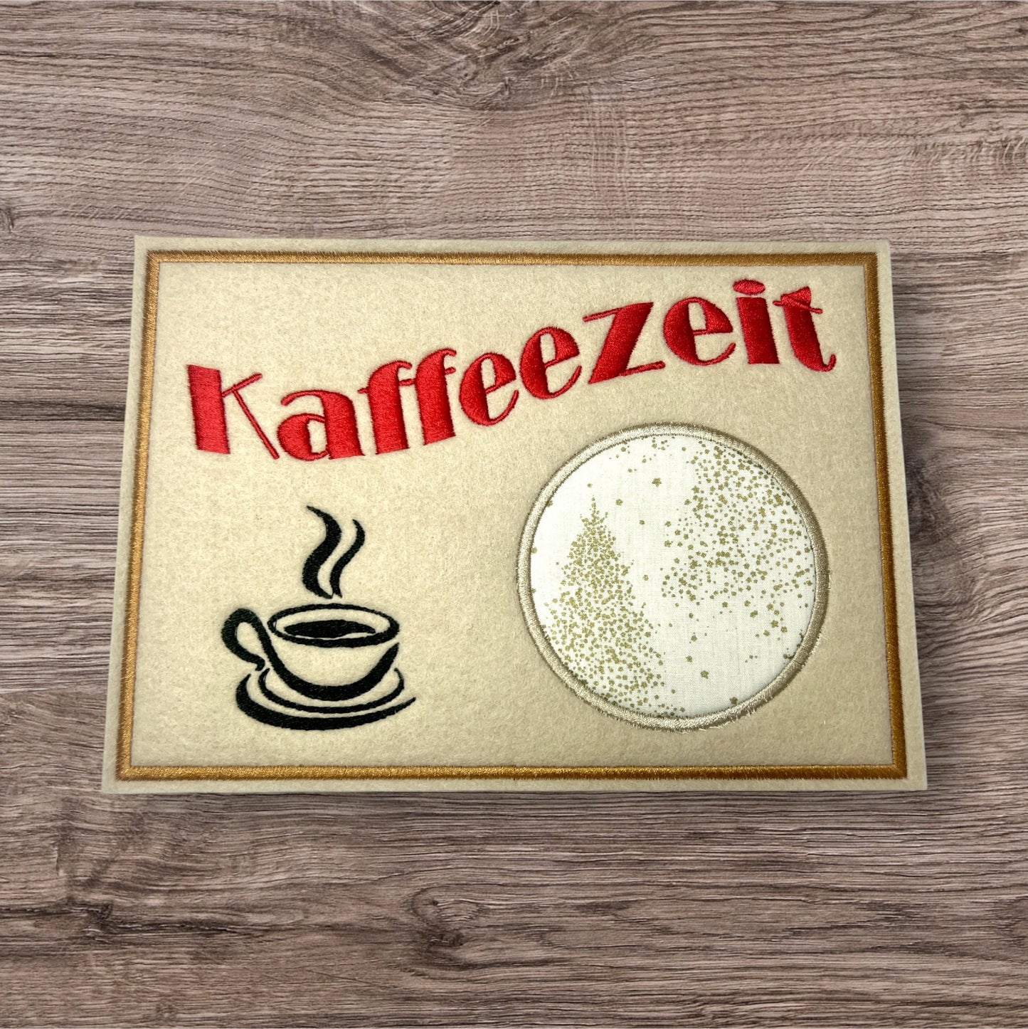 Tassenuntersetzer für Kaffee "Kaffeezeit" Kaffeeeinladung Mug rug Filz
