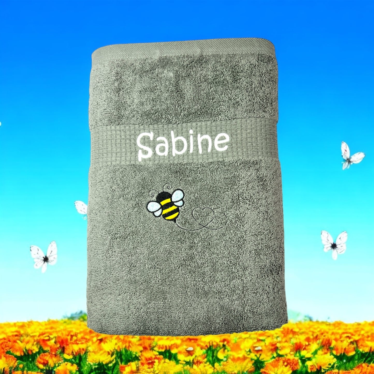 Bienen Handtuch mit Name Geschenk Kinder