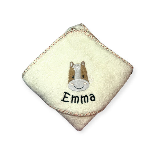 Kapuzenhandtuch Pferd Sunny von Sterntaler 100x100 cm, personalisierbar mit Name