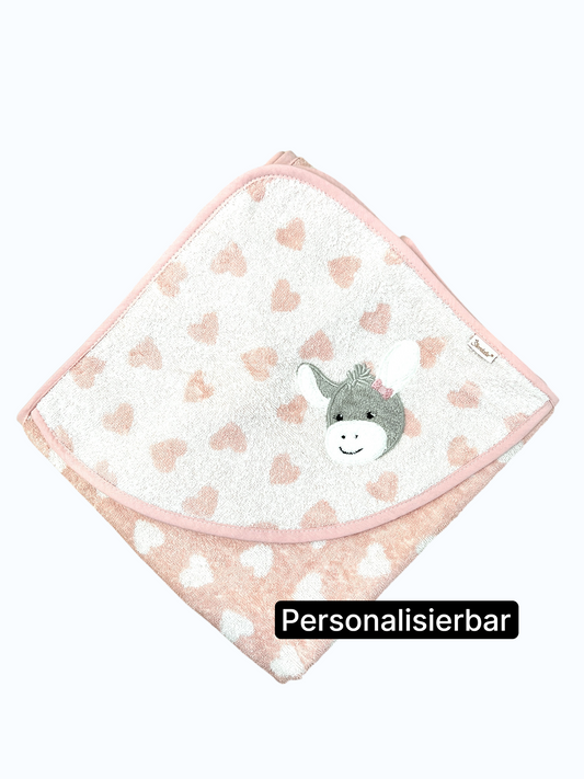 Kapuzenhandtuch Esel Emmi Girl von Sterntaler 100x100 cm, personalisierbar mit Name