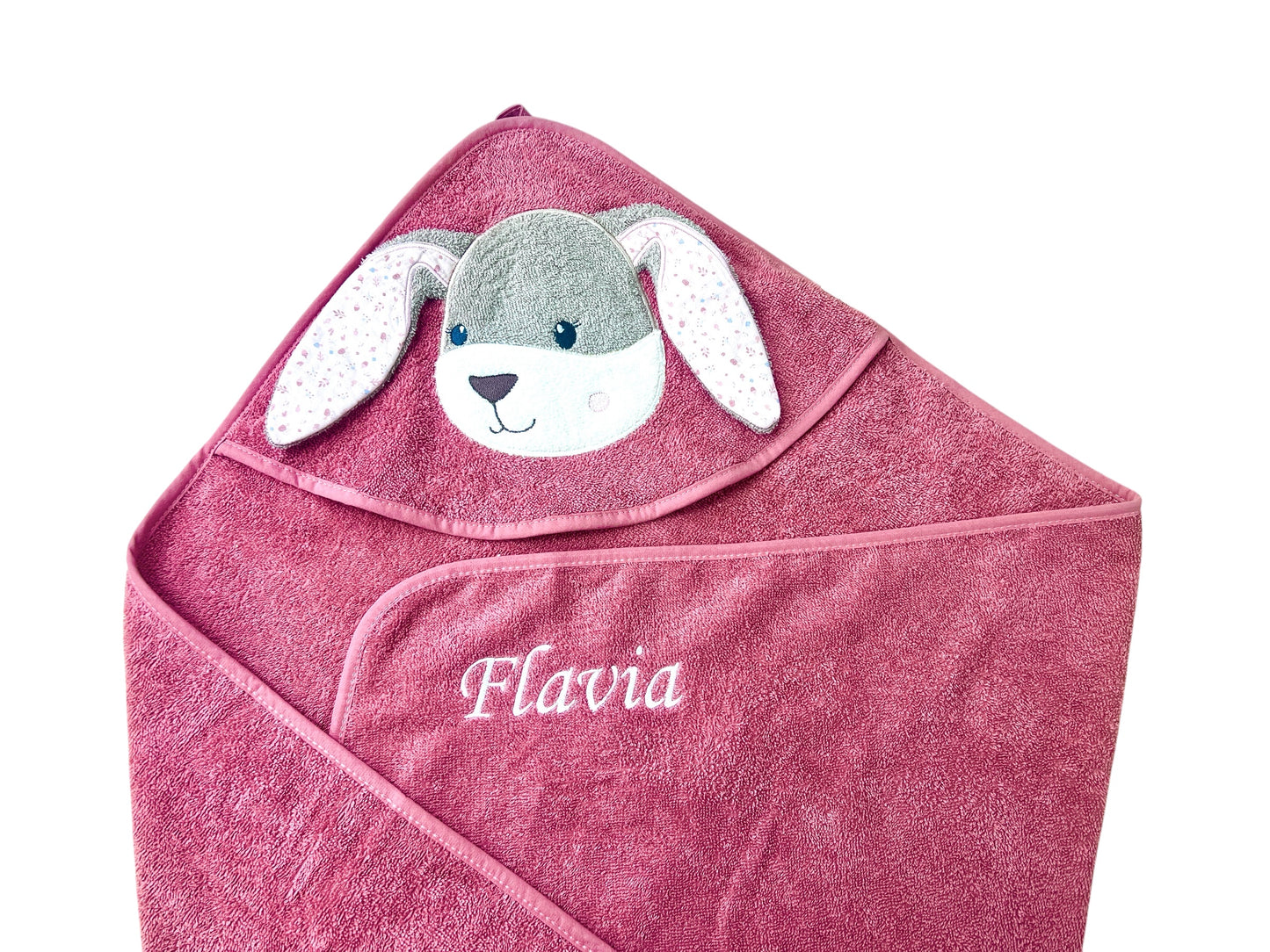 Kapuzenbadetuch Sterntaler Hase Hanni mit 3D Ohren, Personalisierbar mit Name, Baumwolle, 100x100 cm
