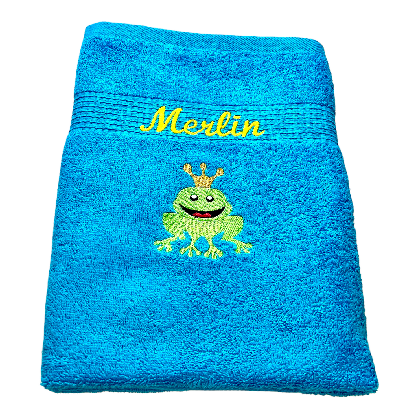 Handtuch mit Froschkönig und Name, Handtuch, Sauna, Wellness, Duschtuch