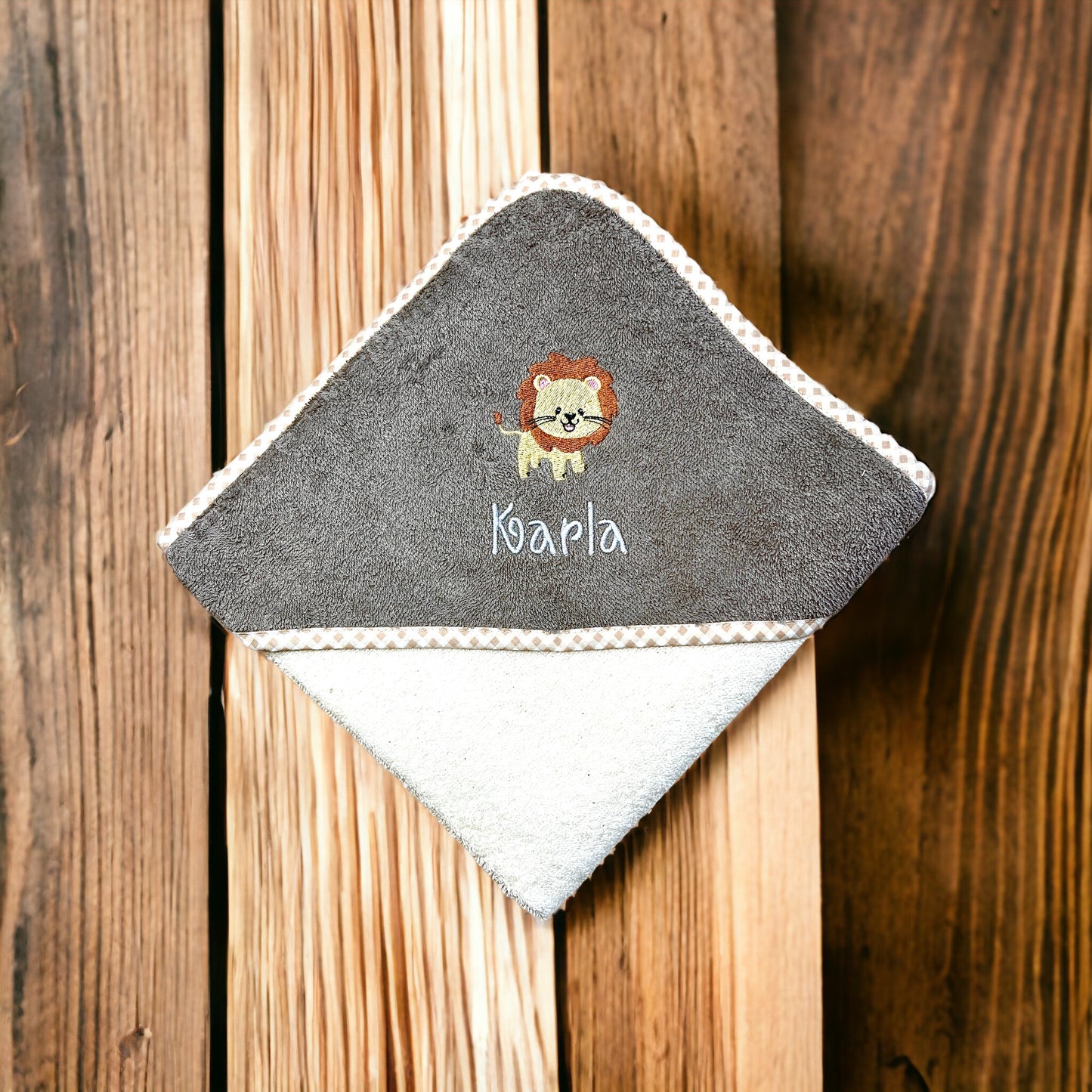 Affen Kapuzenhandtuch mit Name, schönes Geschenk für's Baby oder Kleinkind