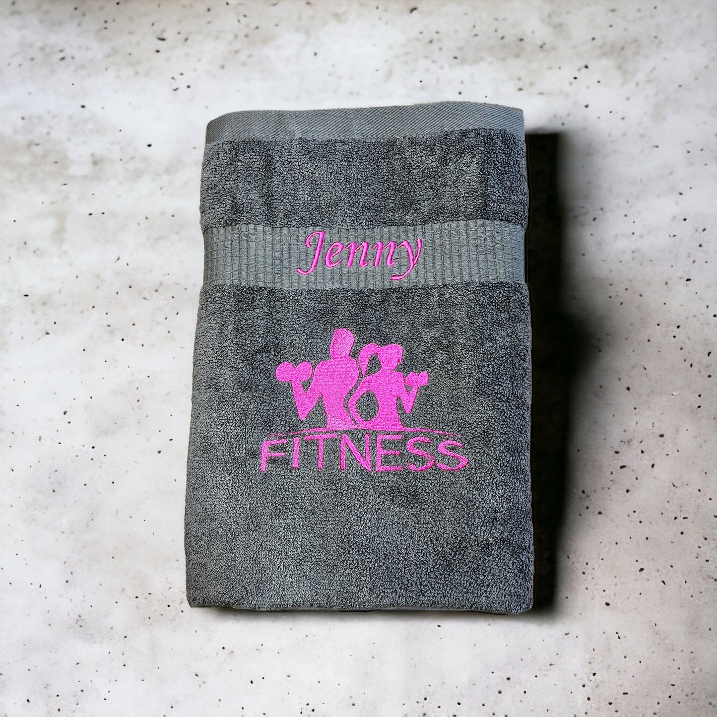 Fitness Handtuch mit Name, 15 verschiedene Farben, Duschen, Sauna, Sport