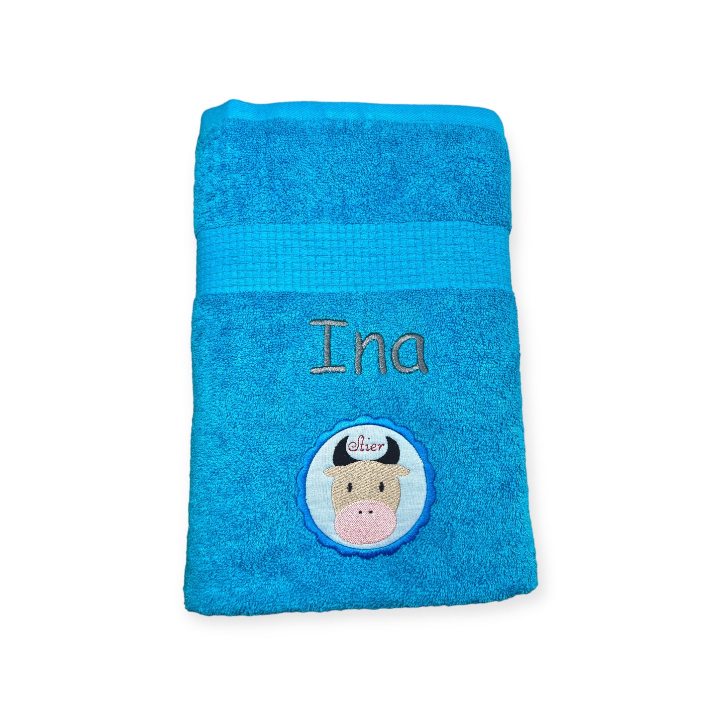 Sternzeichen Handtuch mit Name bestickt, Duschhandtuch, Badetuch, Sauna, baden