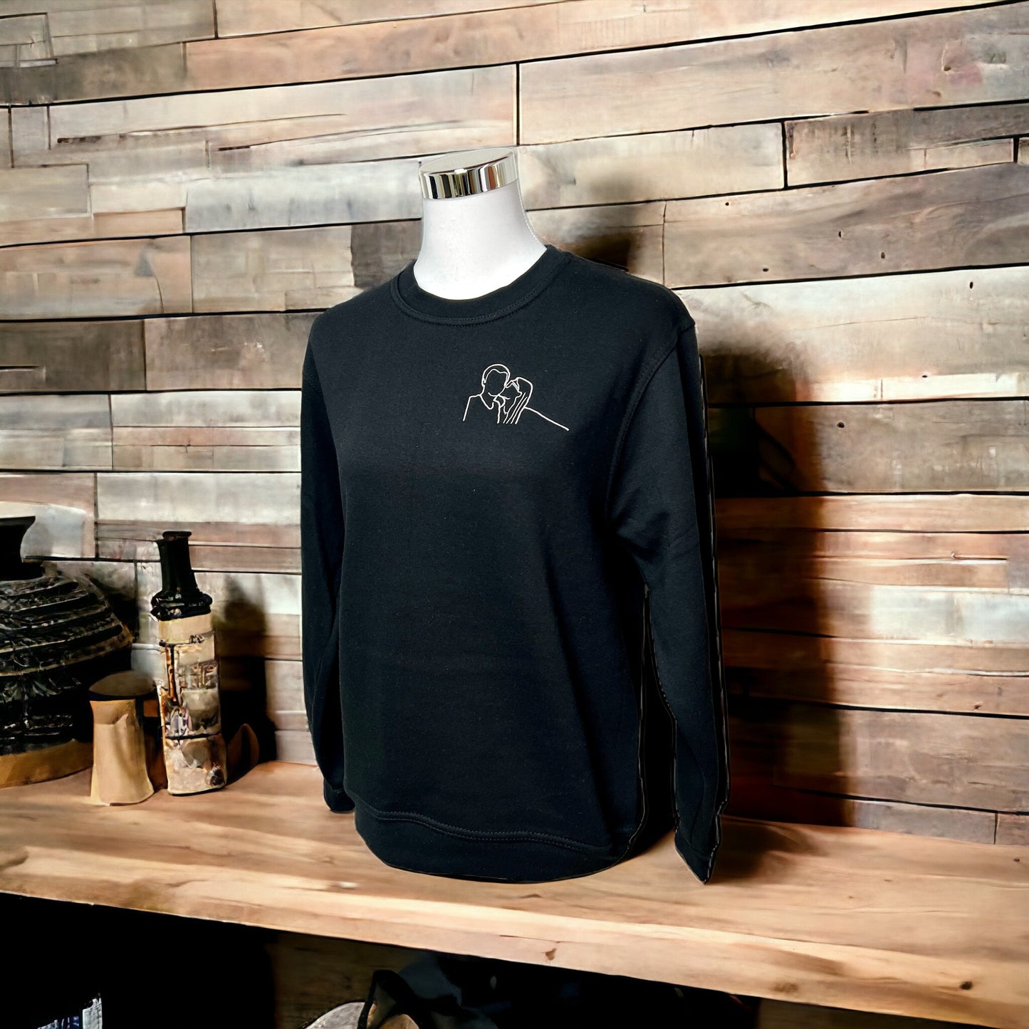 Pullover mit persönlichem Bild bestickt, Silhouette von Ihrem Bild