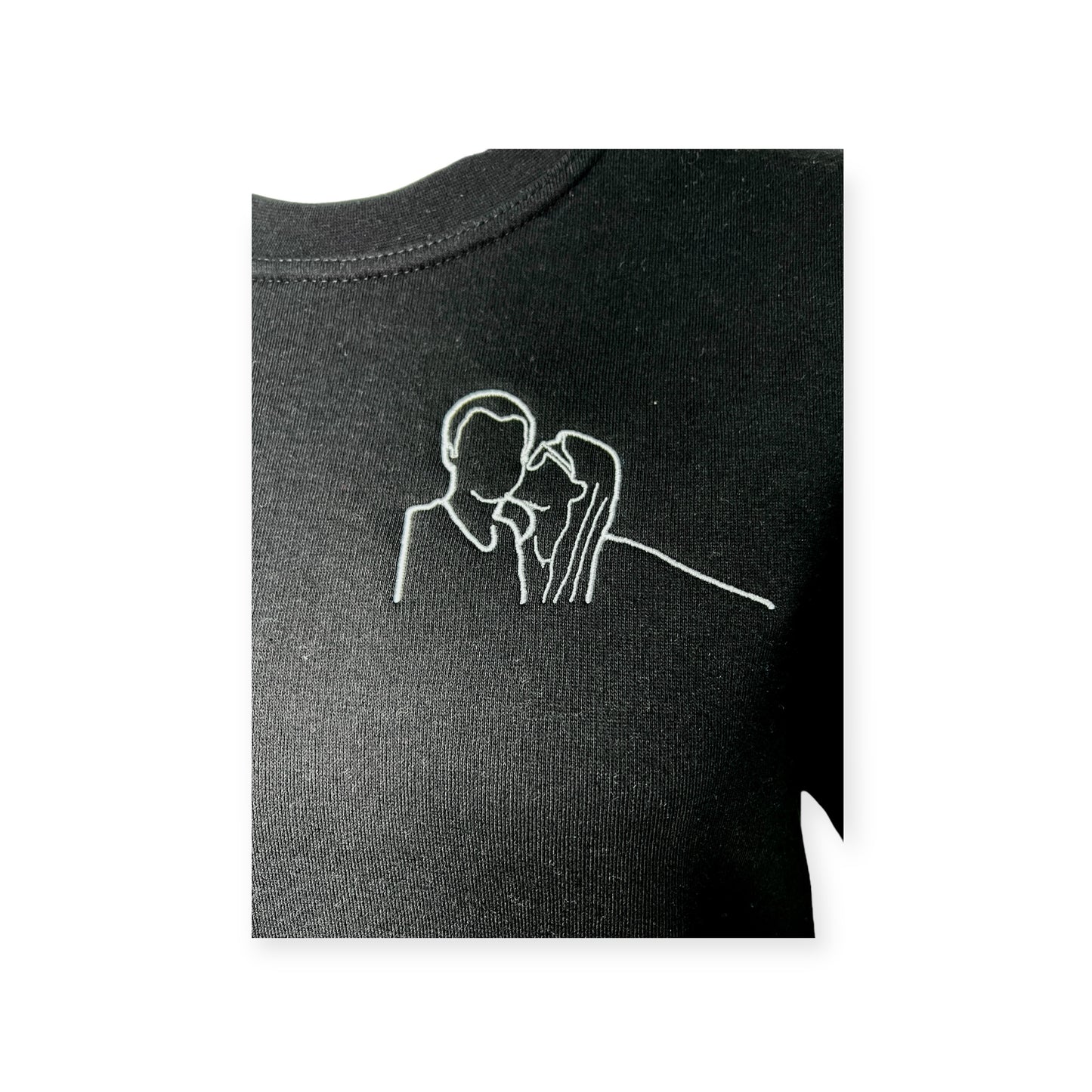 Pullover mit persönlichem Bild bestickt, Silhouette von Ihrem Bild
