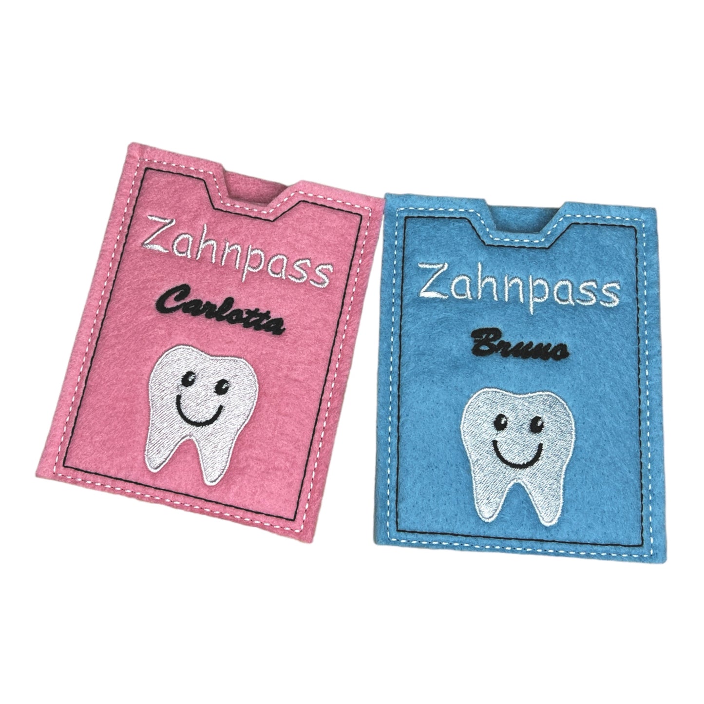 Zahn Bonus Heft Filzhülle mit Name personalisiert Zahnbonushefthülle Geschenk