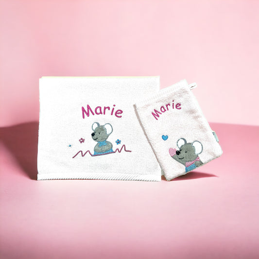 Kinderhandtuch und Waschlappen Sterntaler Set mit Namen personalisierbar