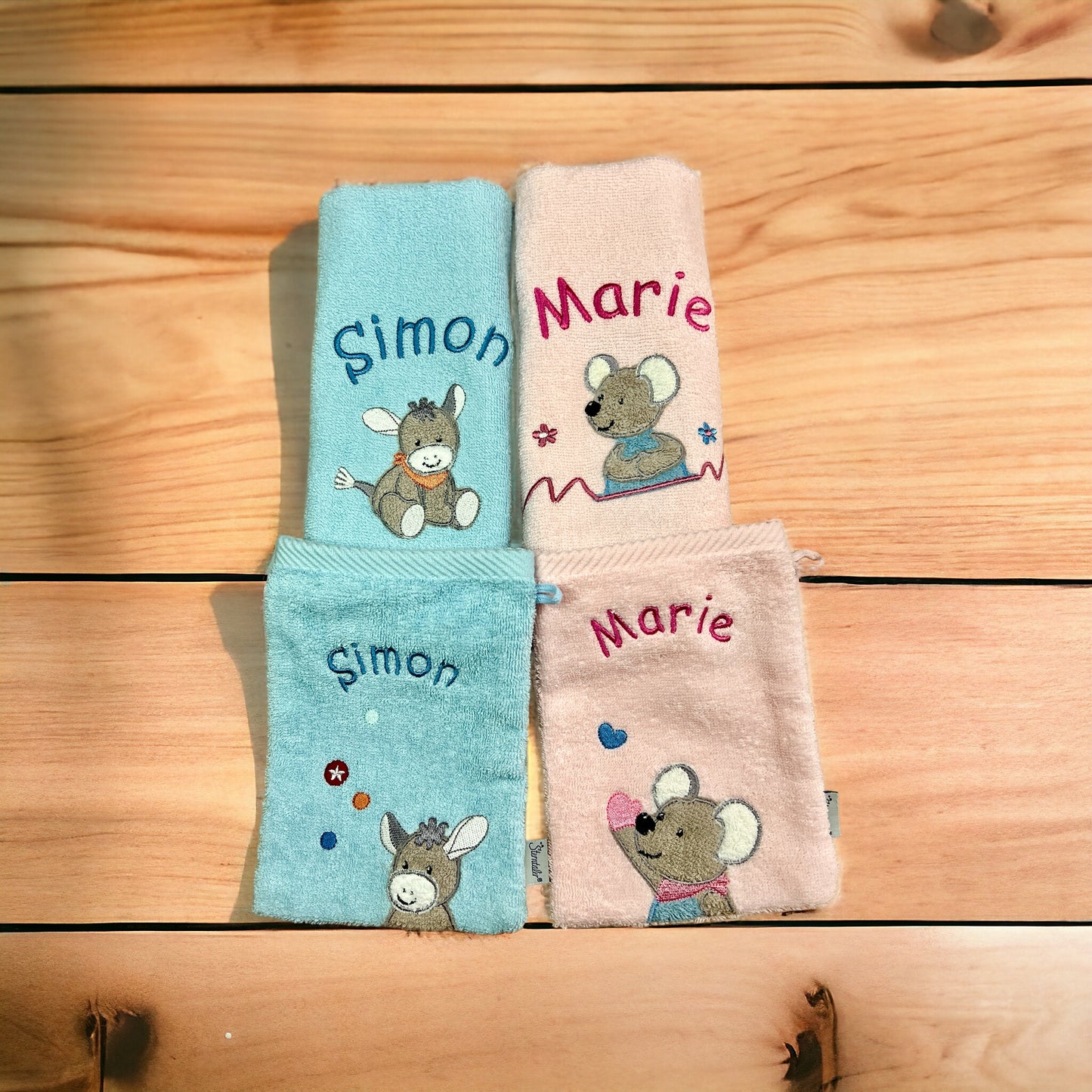 Kinderhandtuch und/ oder Waschlappen Sterntaler mit Namen personalisierbar