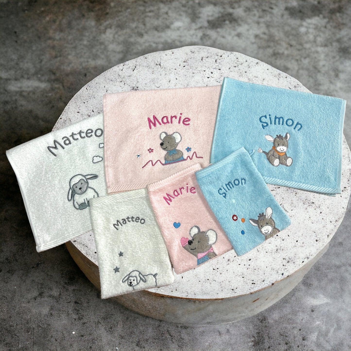 Kinderhandtuch und/ oder Waschlappen Sterntaler mit Namen personalisierbar