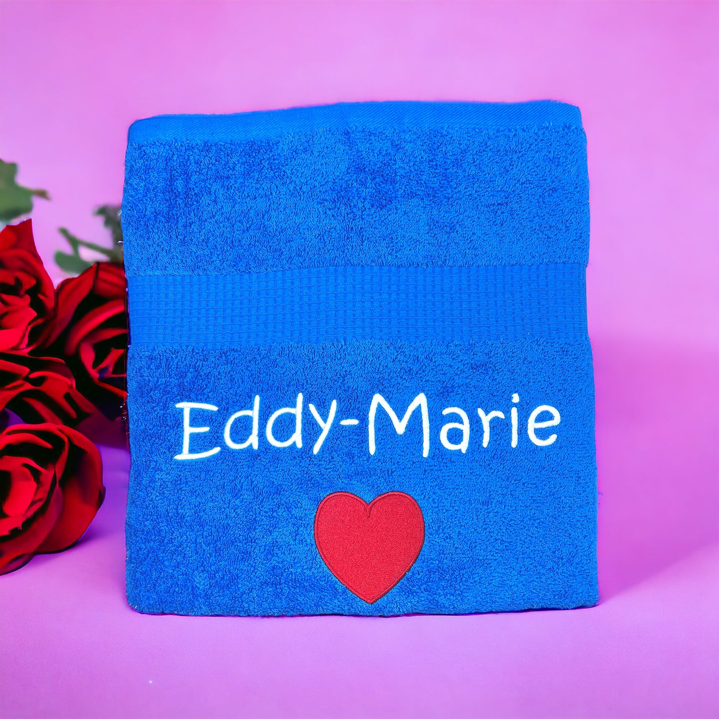 Herz Handtuch mit Name, Handtuch, Sauna, Wellness, Duschtuch, Valentin, Liebe