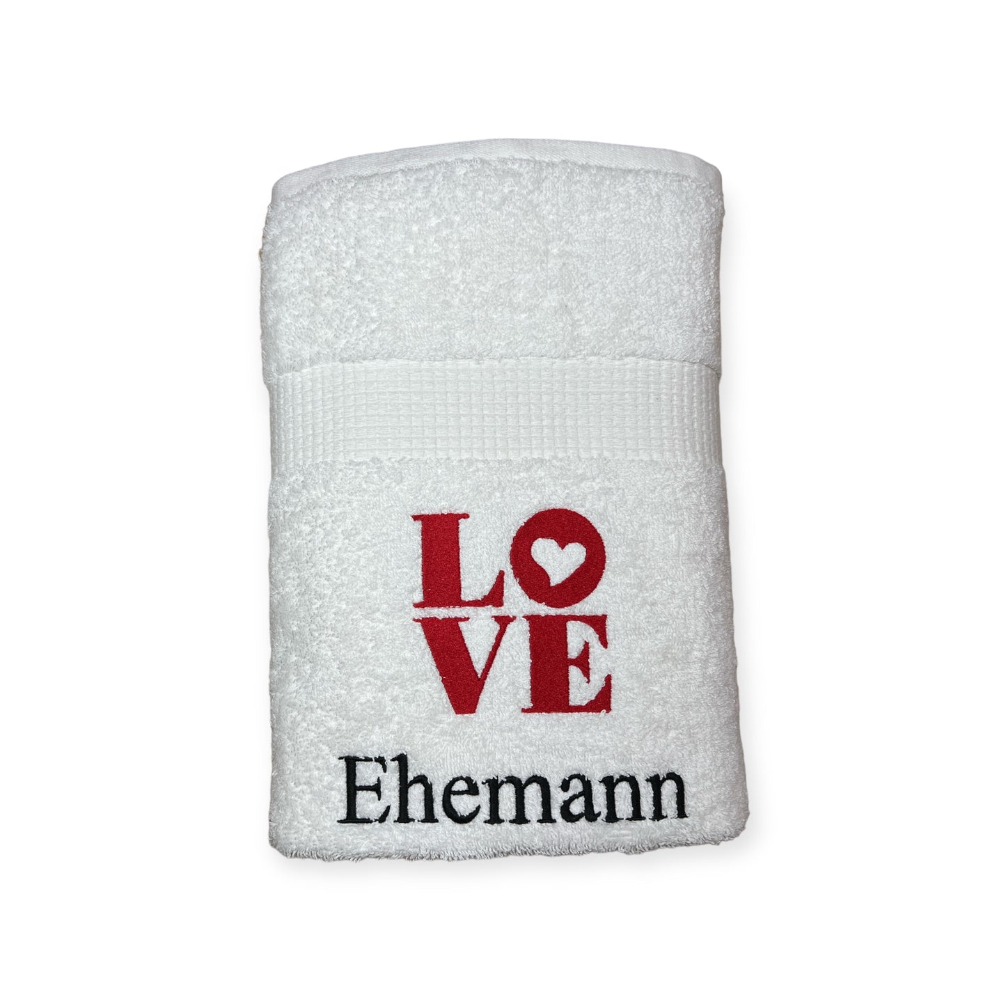 Handtuch mit Namen und LOVE, Sauna, Wellness, Duschtuch