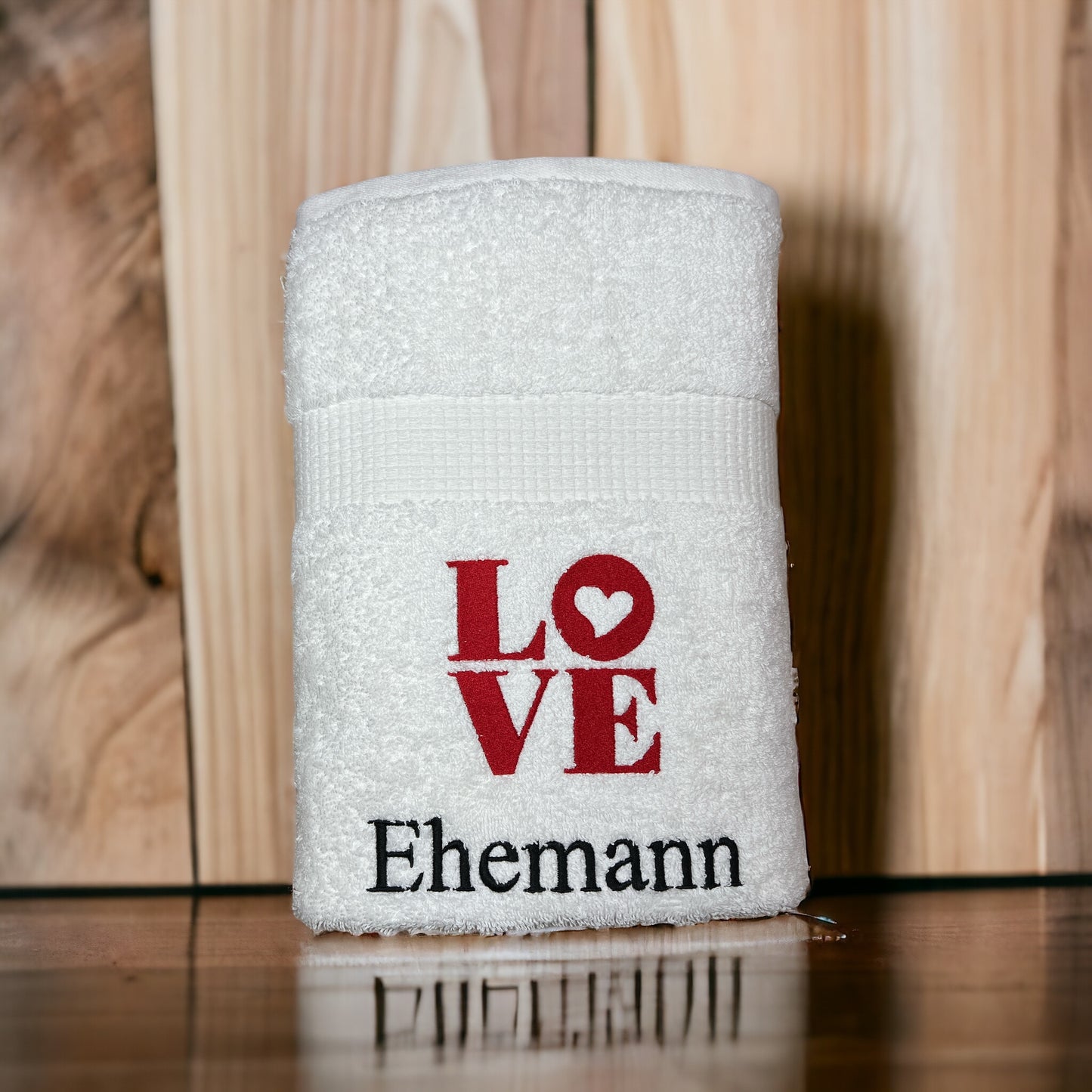 Handtuch mit Namen und LOVE, Sauna, Wellness, Duschtuch