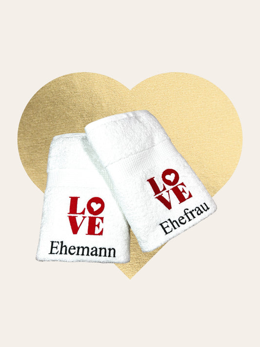 Handtuch mit Namen und LOVE, Sauna, Wellness, Duschtuch