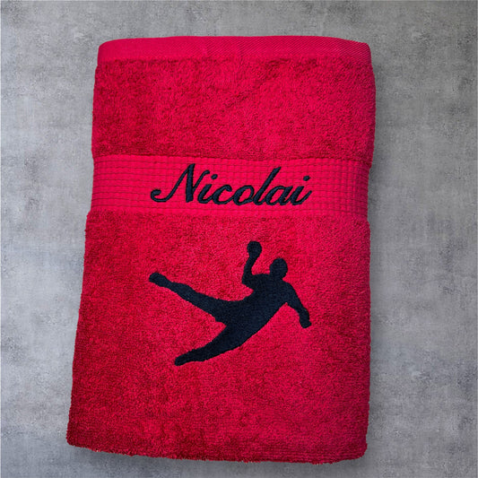 Handballer Handtuch mit Name, Duschtuch, Gästehandtuch, Saunahandtuch, schöne Farben