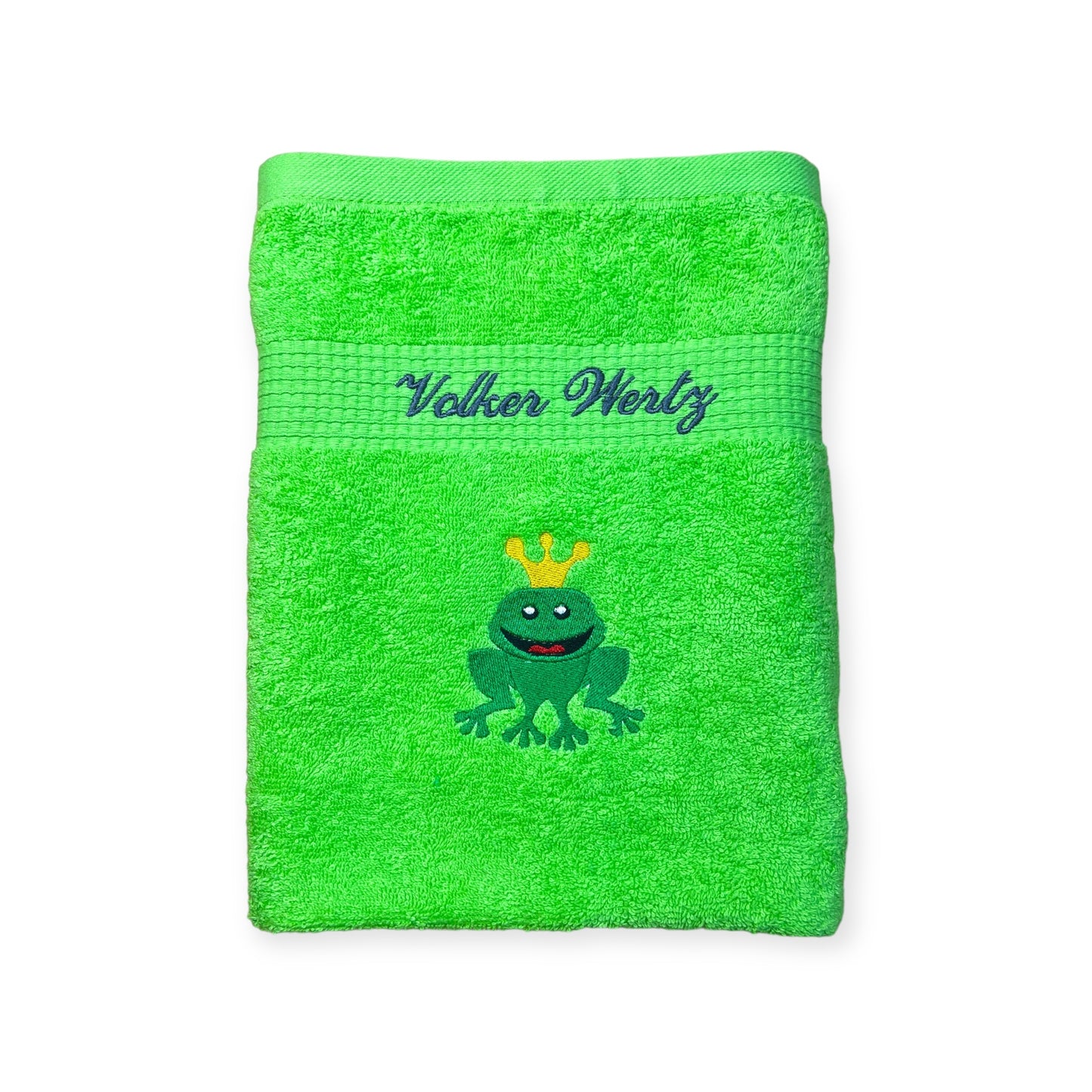 Handtuch mit Froschkönig und Name, Handtuch, Sauna, Wellness, Duschtuch