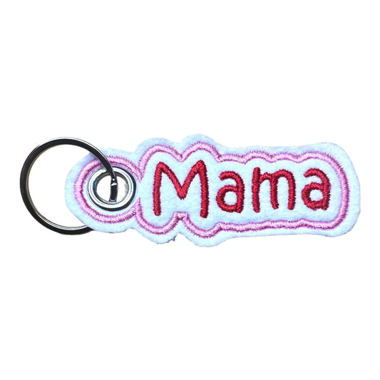 Schlüsselanhänger mit Name bestickt aus Filz mit Schlüsselring