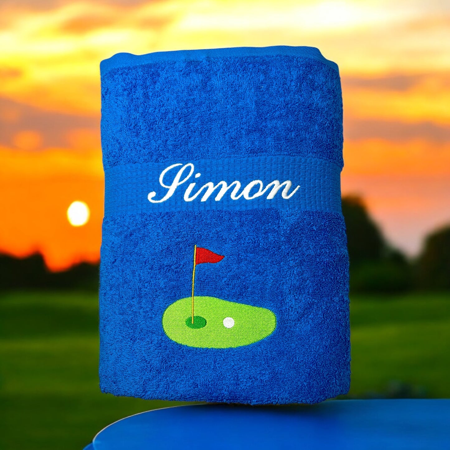 Golf Handtuch mit Name, Handtuch, Sauna, Wellness, Duschtuch, Geschenk