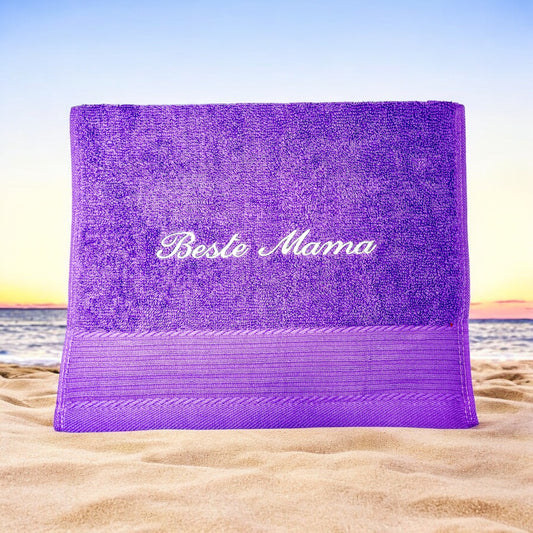 Saunahandtuch 100x180 cm mit Namen in vielen Farben großes Handtuch