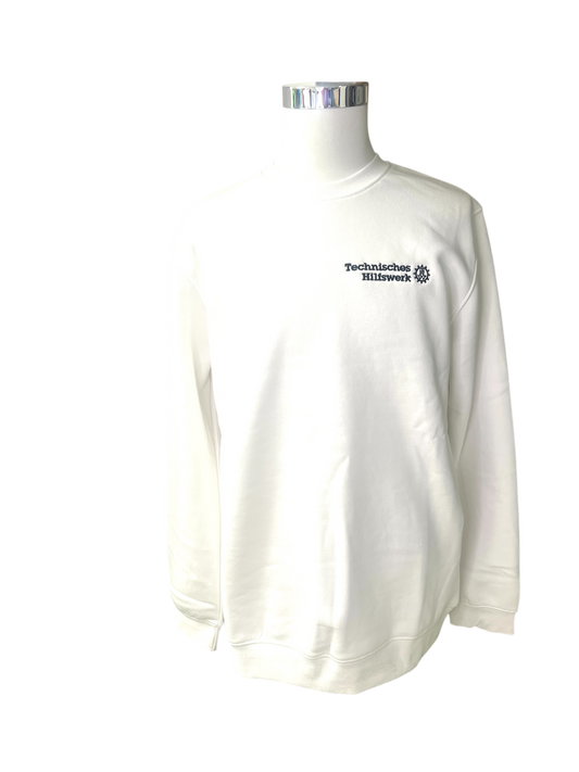 Weißes THW Sweatshirt mit dunkelblauer Bestickung