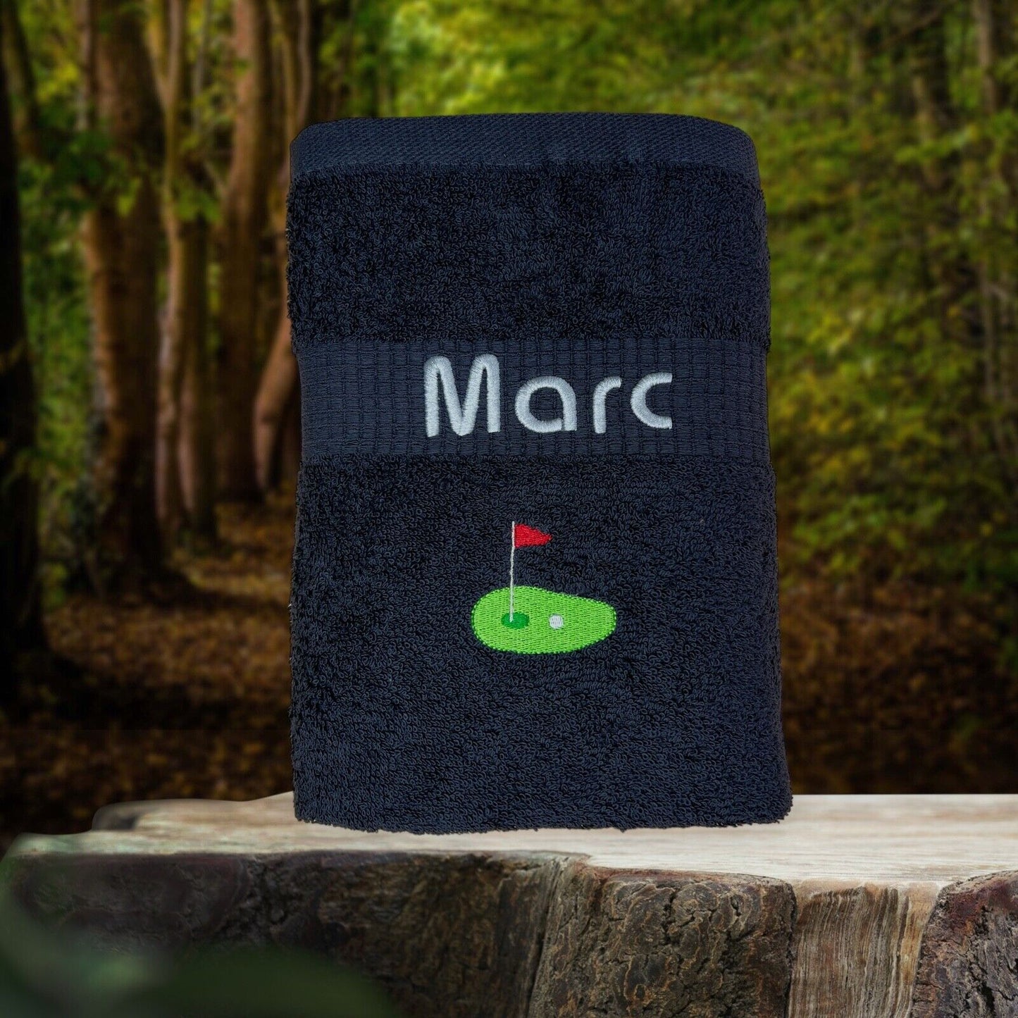 Golf Handtuch mit Name, Handtuch, Sauna, Wellness, Duschtuch, Geschenk