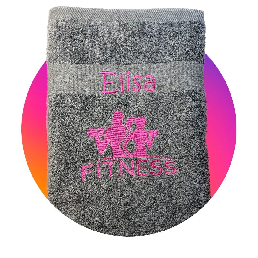 Fitness Handtuch mit Name, 15 verschiedene Farben, Duschen, Sauna, Sport