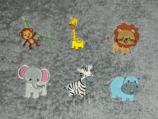 Zootier Kapuzenhandtuch mit Name, schönes Geschenk für's Baby oder Kleinkind