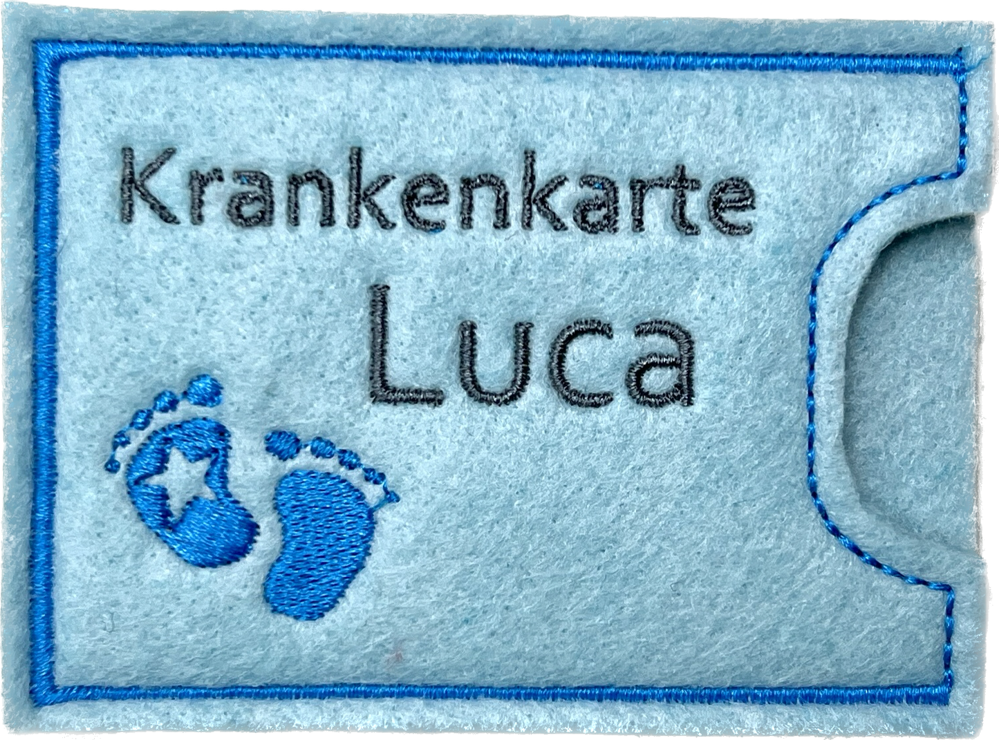 Kartenhülle bestickt nach Wunsch, schönes Geschenk, Krankenkarte, EC-Karte, Filz