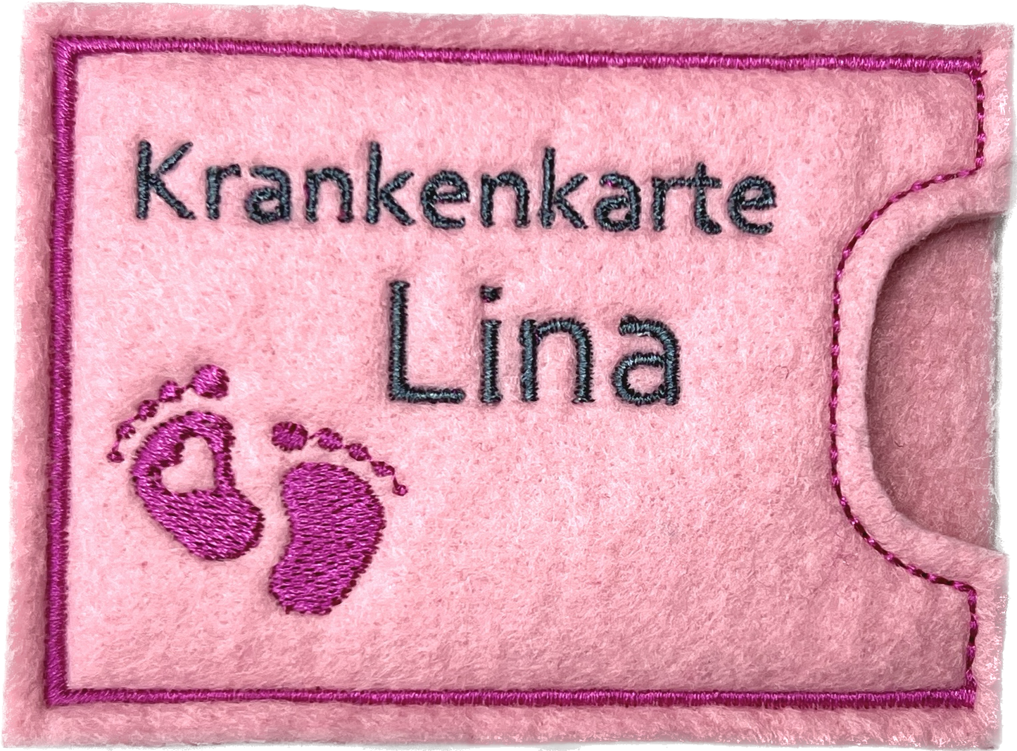 Kartenhülle bestickt nach Wunsch, schönes Geschenk, Krankenkarte, EC-Karte, Filz