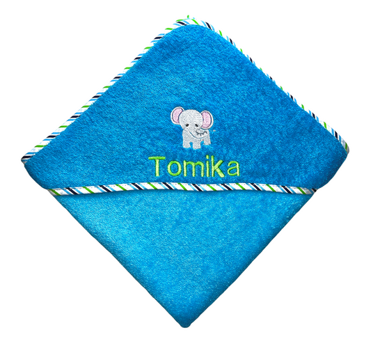 Affen Kapuzenhandtuch mit Name, schönes Geschenk für's Baby oder Kleinkind