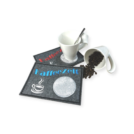 Tassenuntersetzer für Kaffee kleines Geschenk zur Kaffeeeinladung Mug rug Filz