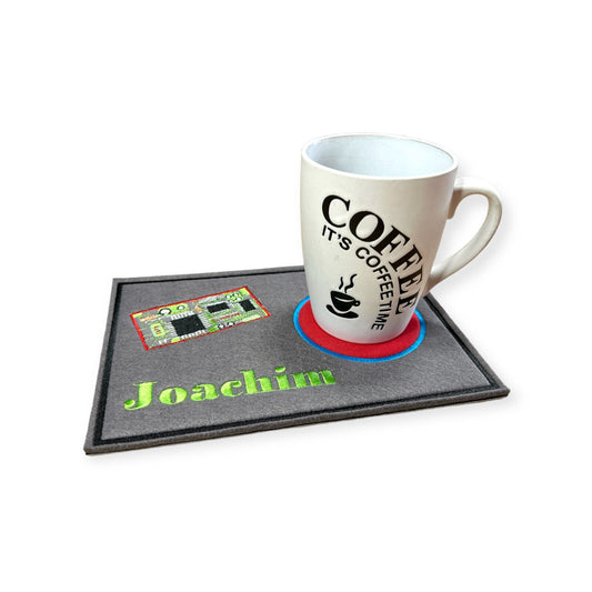 Tassenuntersetzer für Kaffee Platine zur Kaffeeeinladung Mug rug Becher