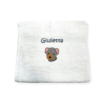 Kinder Handtuch mit Name und Motiv 30x50 cm Kita Kindergarten oder für Unterwegs