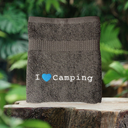 Handtuch I love Camping, Gästehandtuch, Handtuch, Sauna, Wellness, Duschtuch