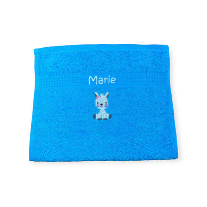 Kinder Handtuch mit Name und Motiv 30x50 cm Kita Kindergarten oder für Unterwegs