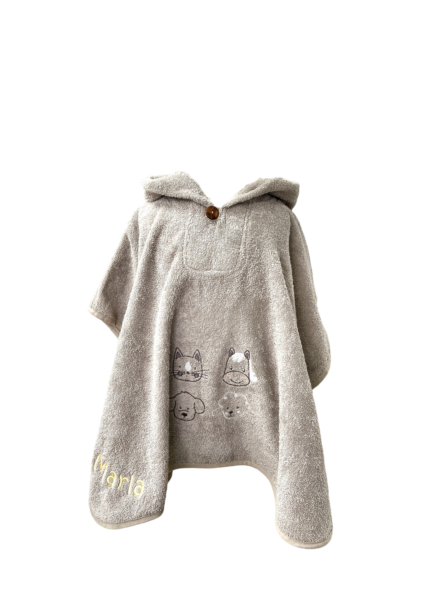 Badeponcho "Bauernhof" mit Name personalisiert, sandfarben, Sterntaler, Badehandtuch
