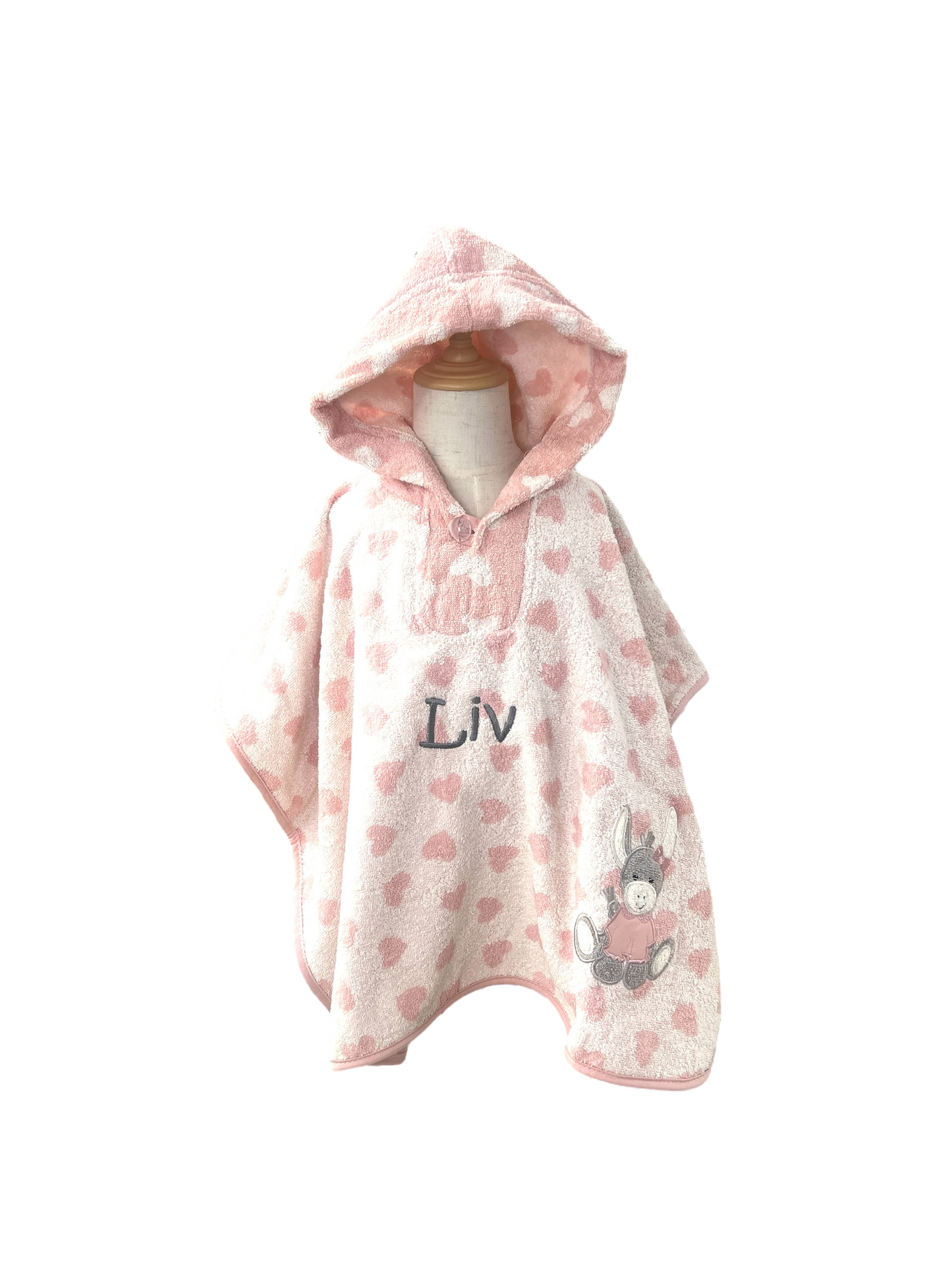 Emmi Esel Girl Badeponcho mit Name personalisiert, rosa, Sterntaler, Badehandtuch