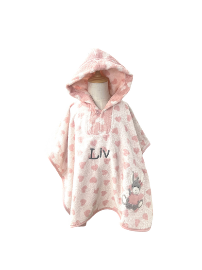Emmi Esel Girl Badeponcho mit Name personalisiert, rosa, Sterntaler, Badehandtuch