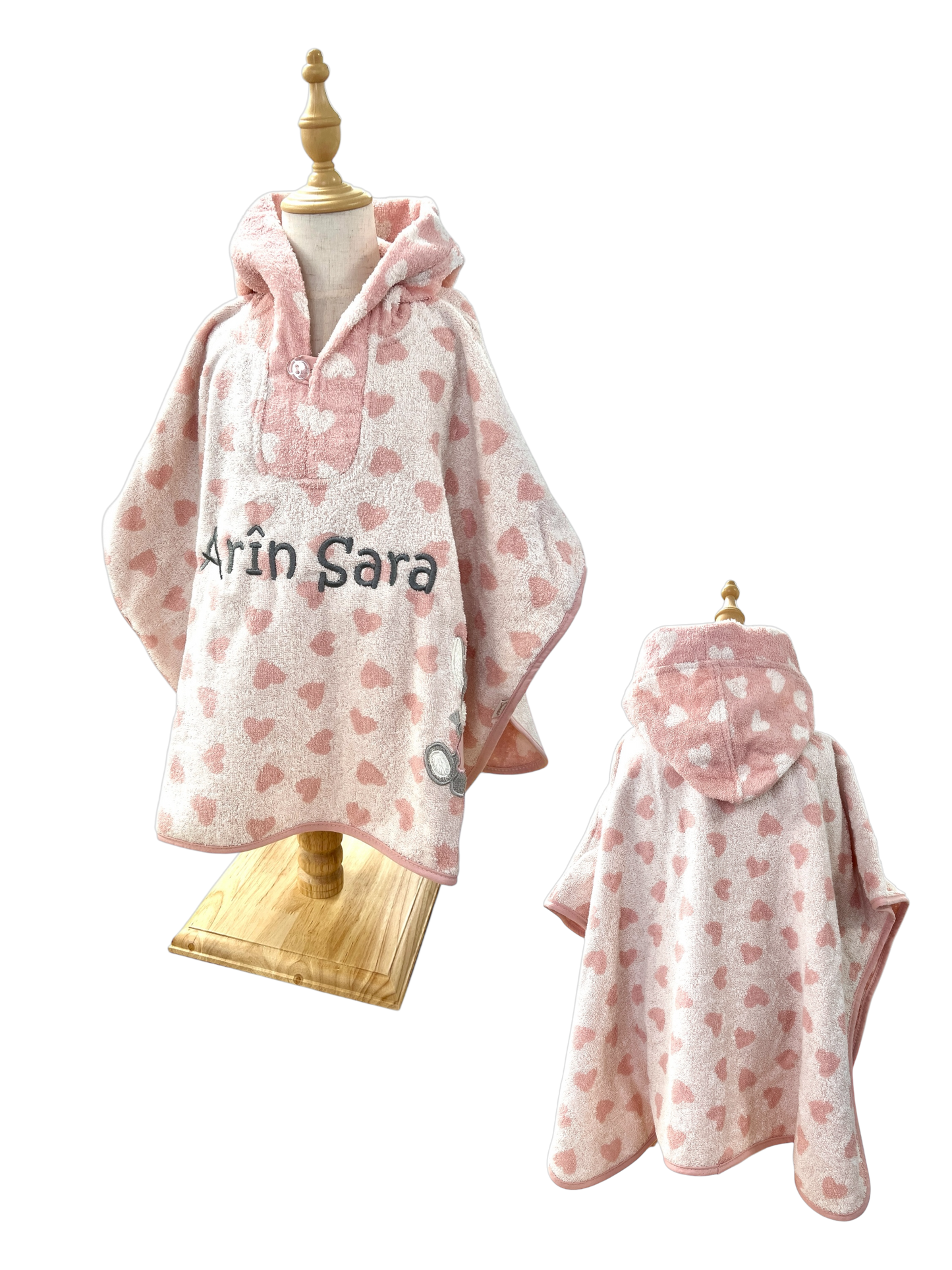 Emmi Esel Girl Badeponcho mit Name personalisiert, rosa, Sterntaler, Badehandtuch